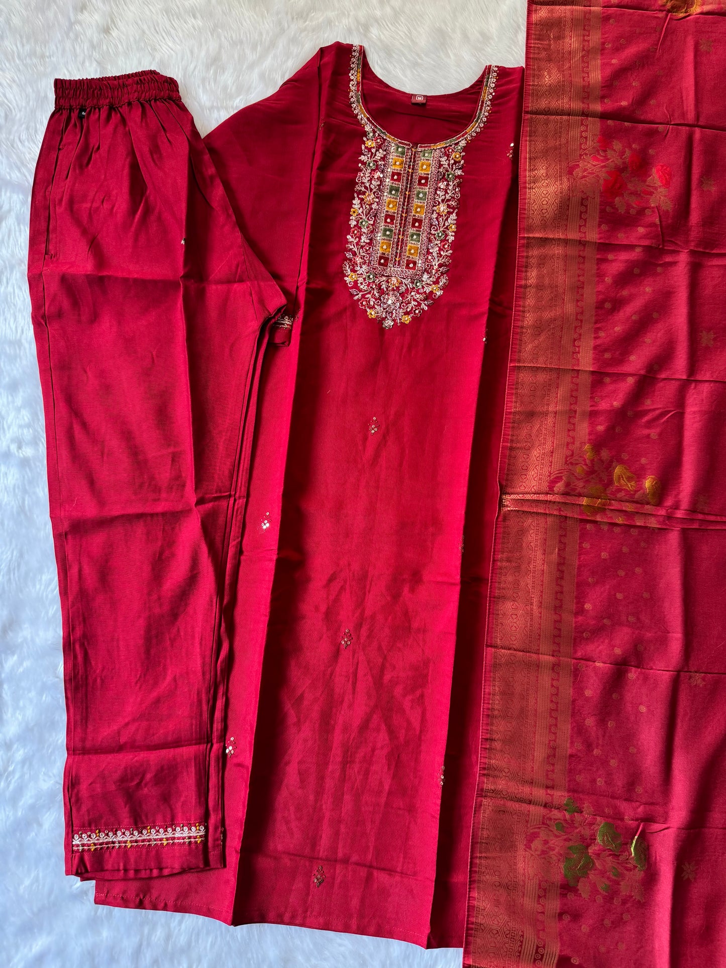 MD-115 Mix cotton base article with pure banarasi jecard dupatta