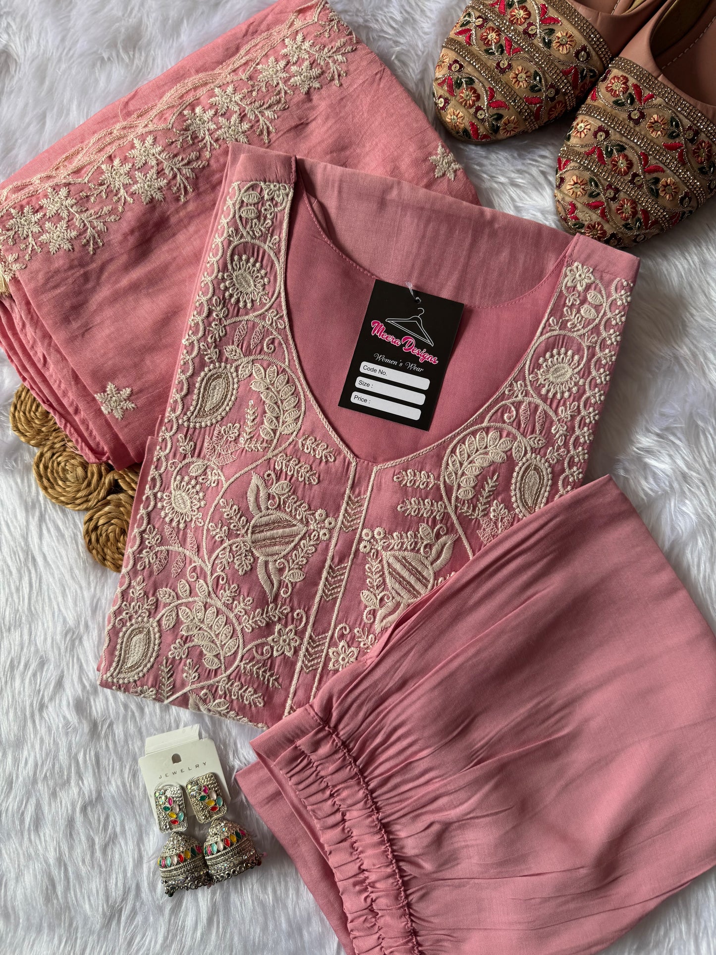 MD-155 Embroidery work article in Romen silk material