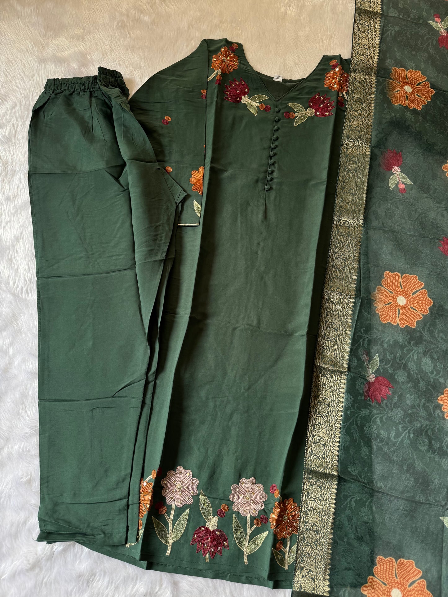 MD-167 design with pretty hend embroidery work and Moti work