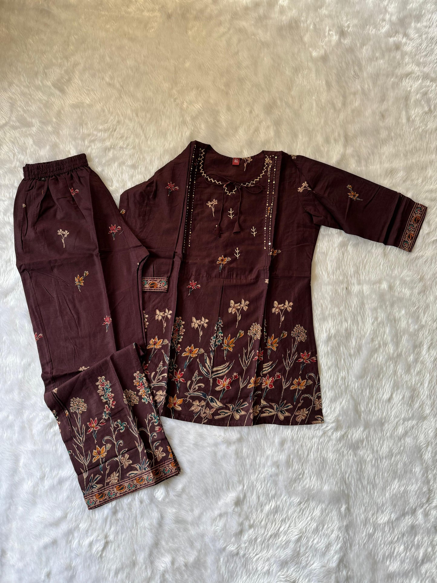 MD-139 reyon flax co-ord set