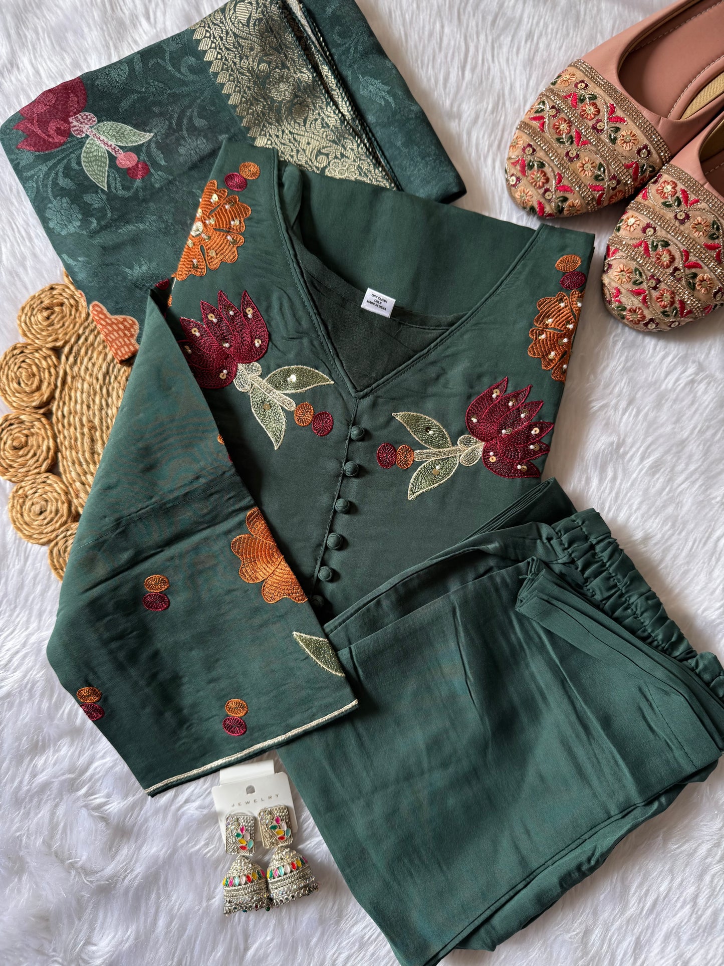 MD-167 design with pretty hend embroidery work and Moti work