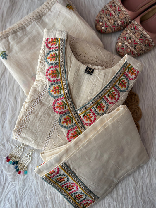 MD-248 Elegant Ethnic Ensembles
Here are a few caption options for this ivory suit set, ranging from classic to trendy: