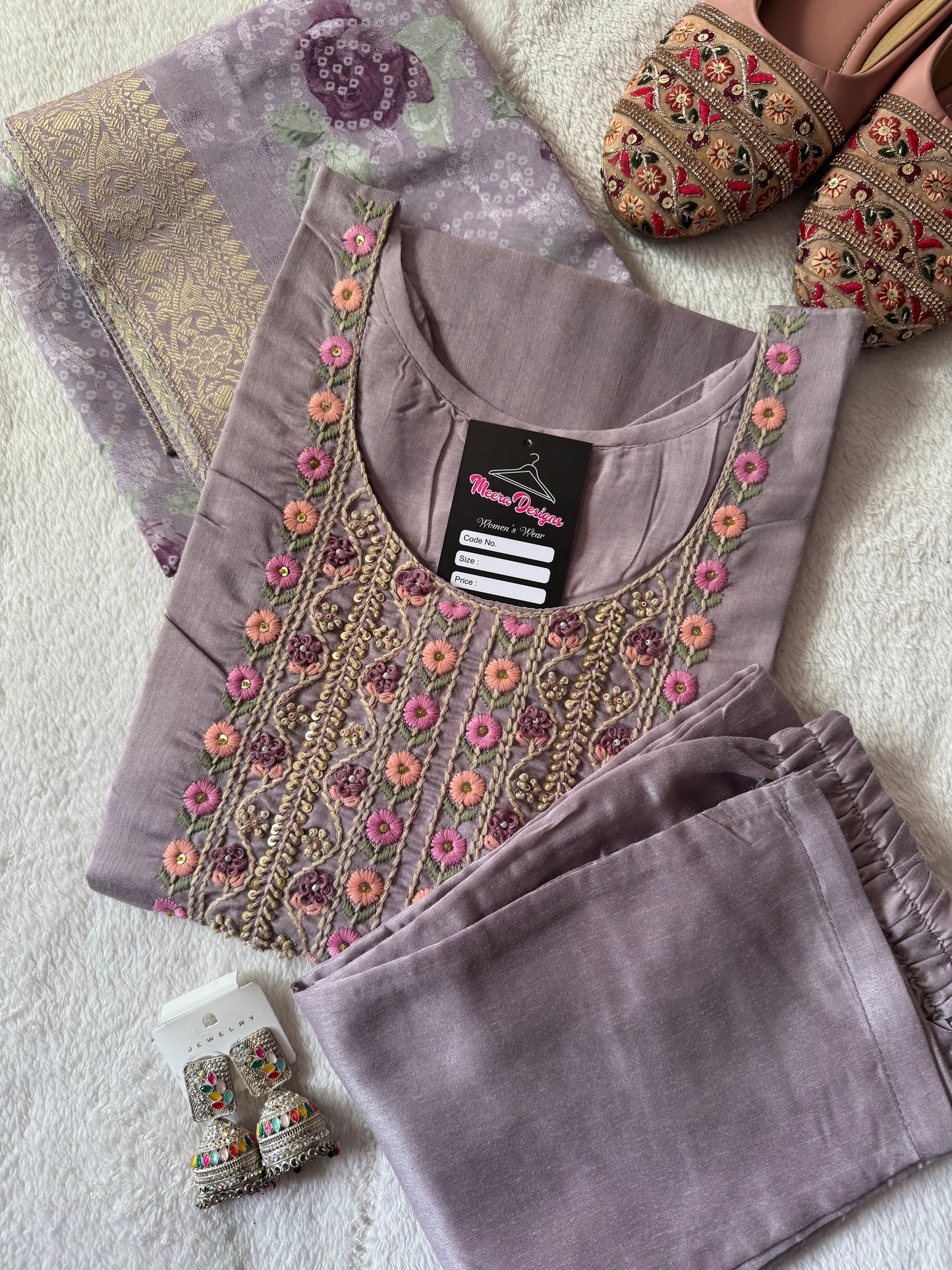 MD-126 pure maslin cotton article with hend work
