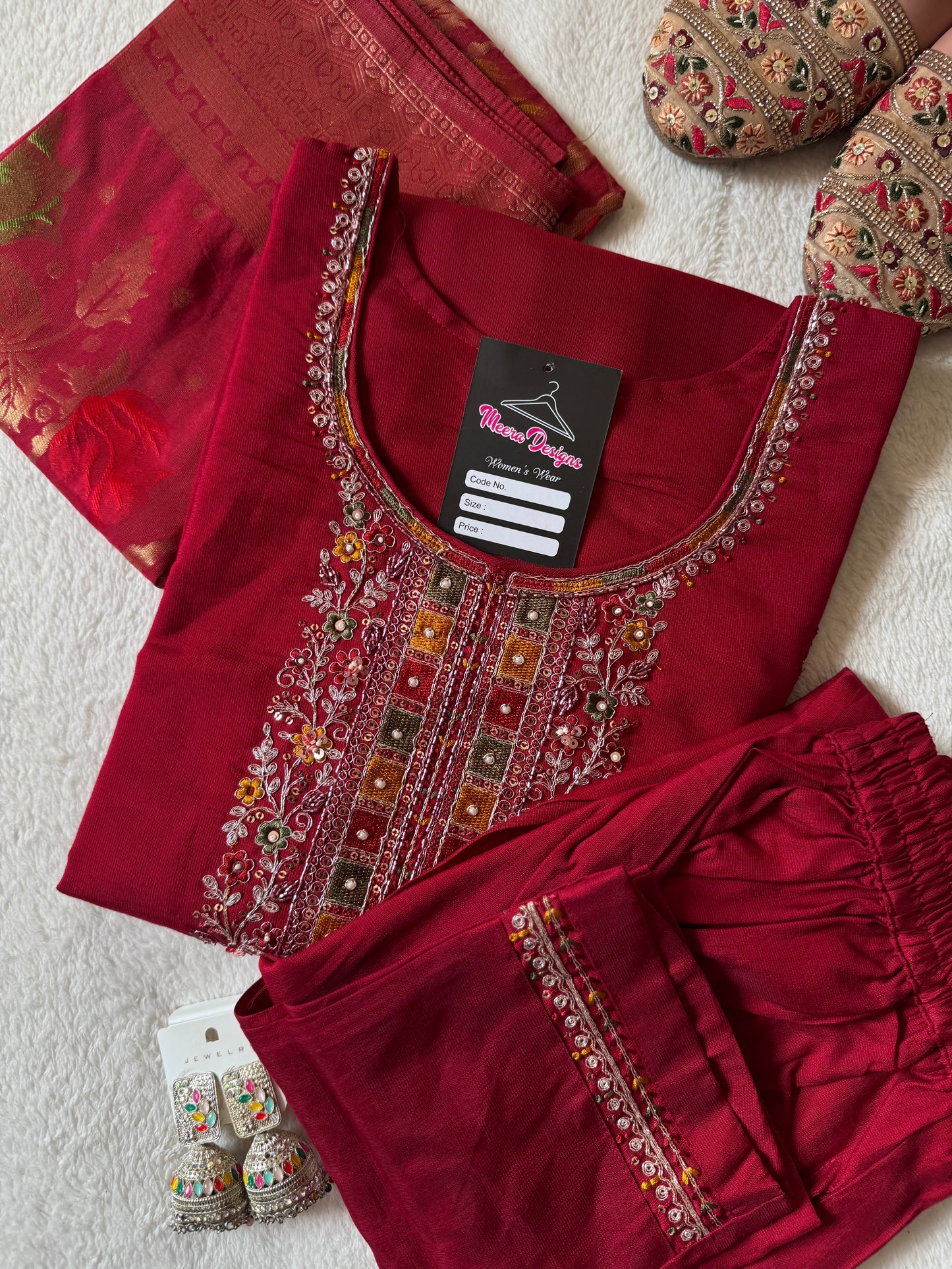 MD-115 Mix cotton base article with pure banarasi jecard dupatta
