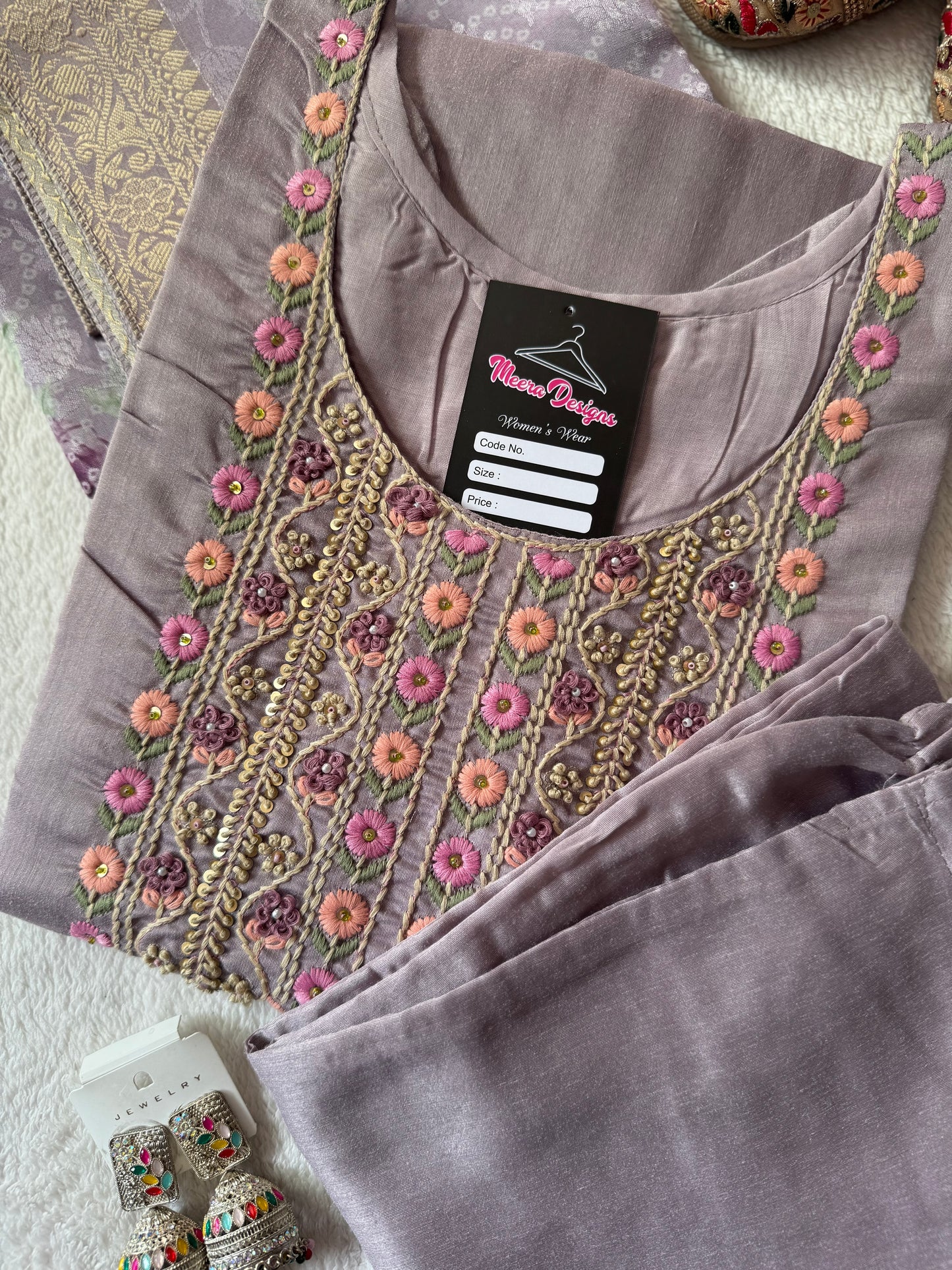MD-126 pure maslin cotton article with hend work