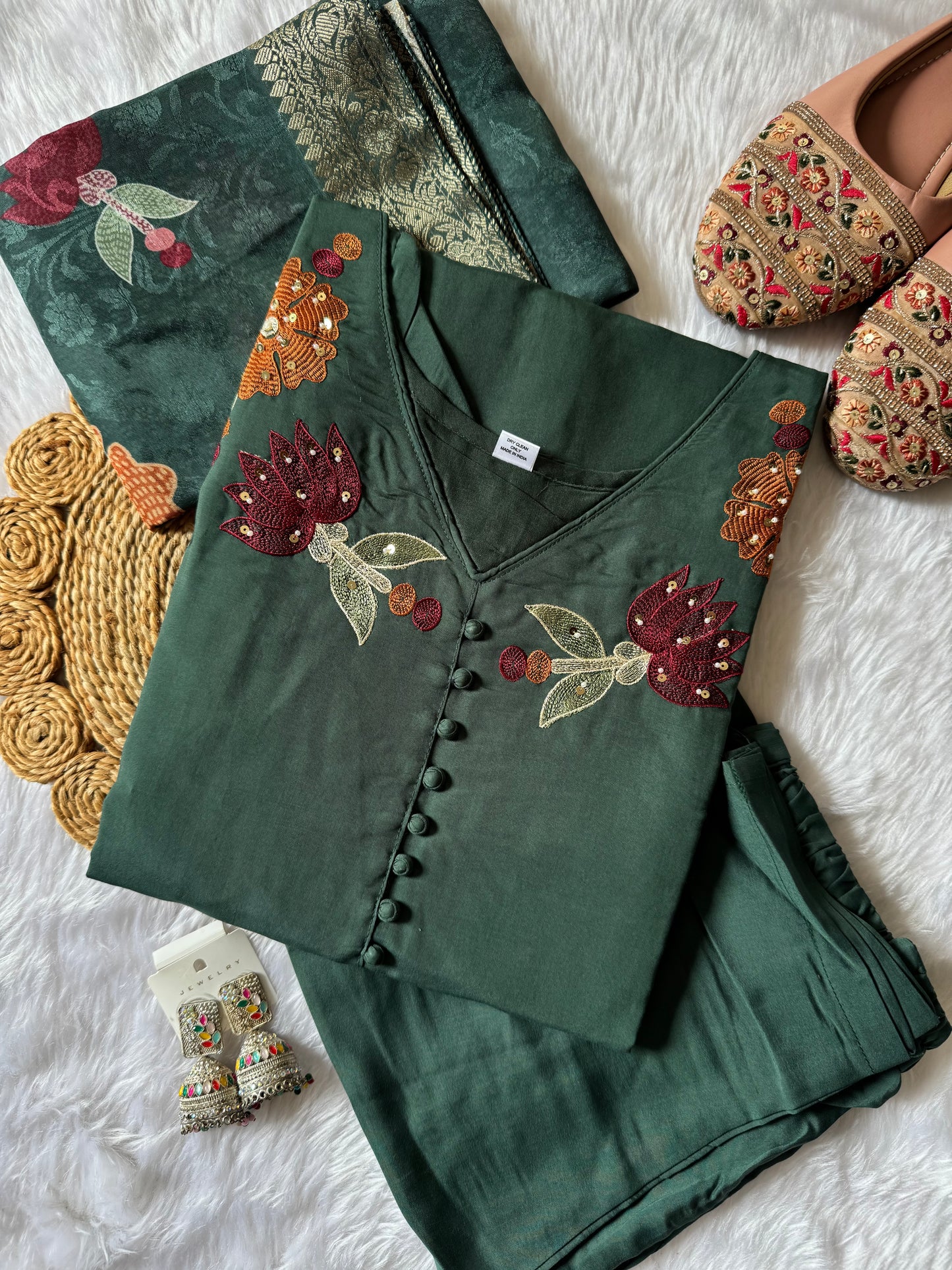 MD-167 design with pretty hend embroidery work and Moti work