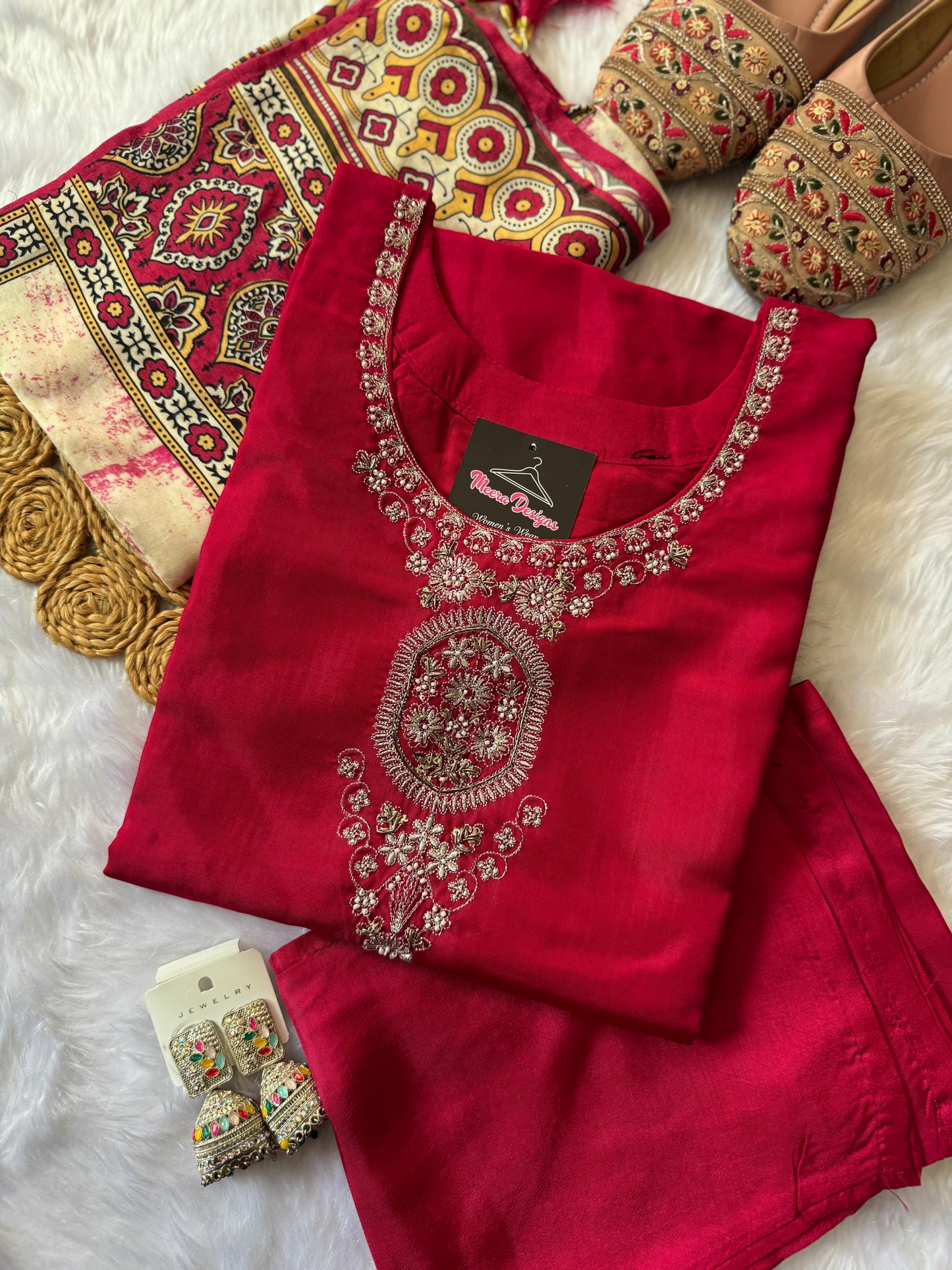 MD-148 pure maslin silk article with hend work