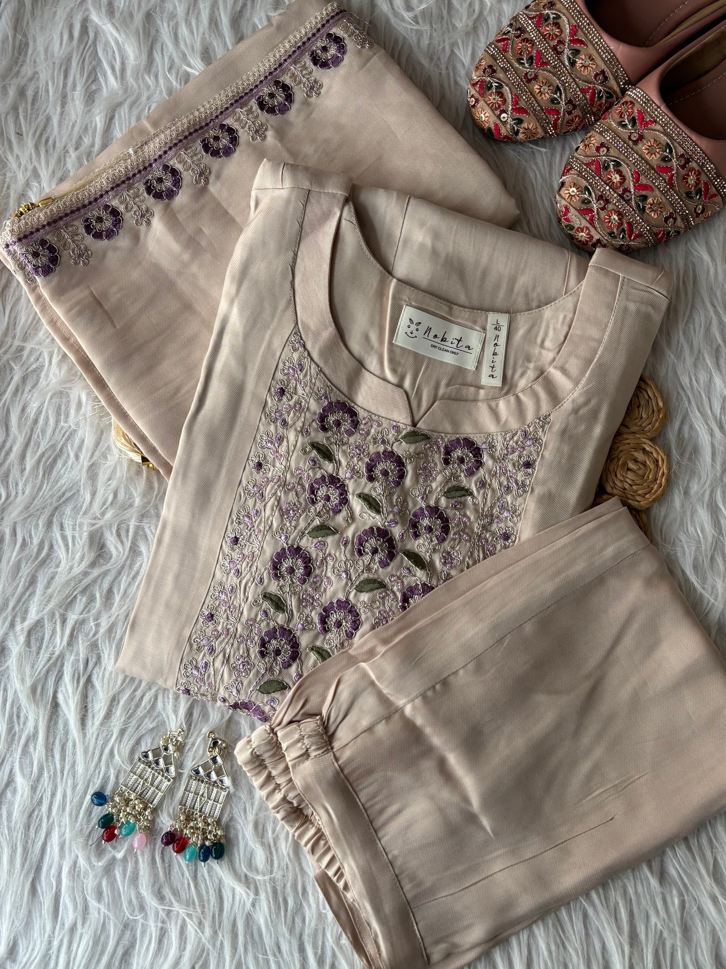 MD-217 Soft elegance in every thread ✨
A timeless beige ensemble adorned with delicate floral embroidery—perfect for graceful, understated charm.