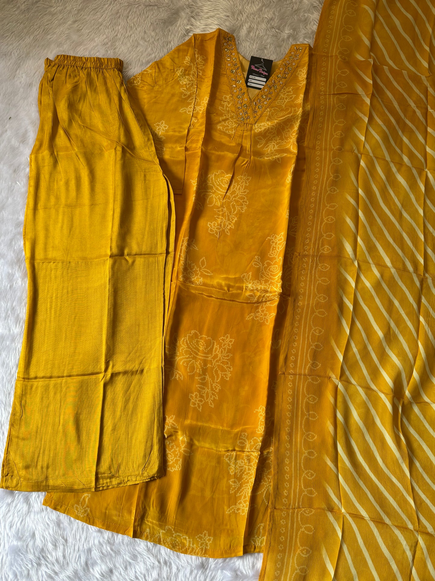 MD-156 pure natural crepe base article with hand work and super soft dupatta