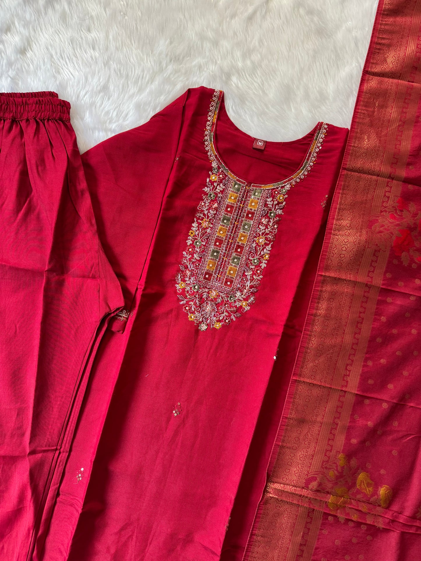 MD-115 Mix cotton base article with pure banarasi jecard dupatta