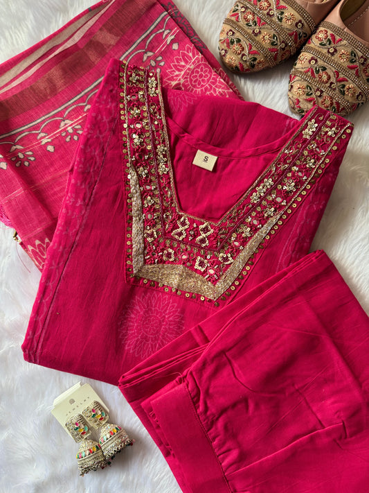 MD-132 Simple cotton article with hend jardoshi work