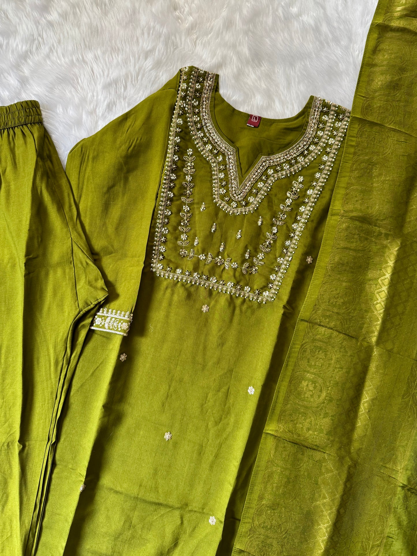MD-129 Roman silk design with pure banarasi dupatta