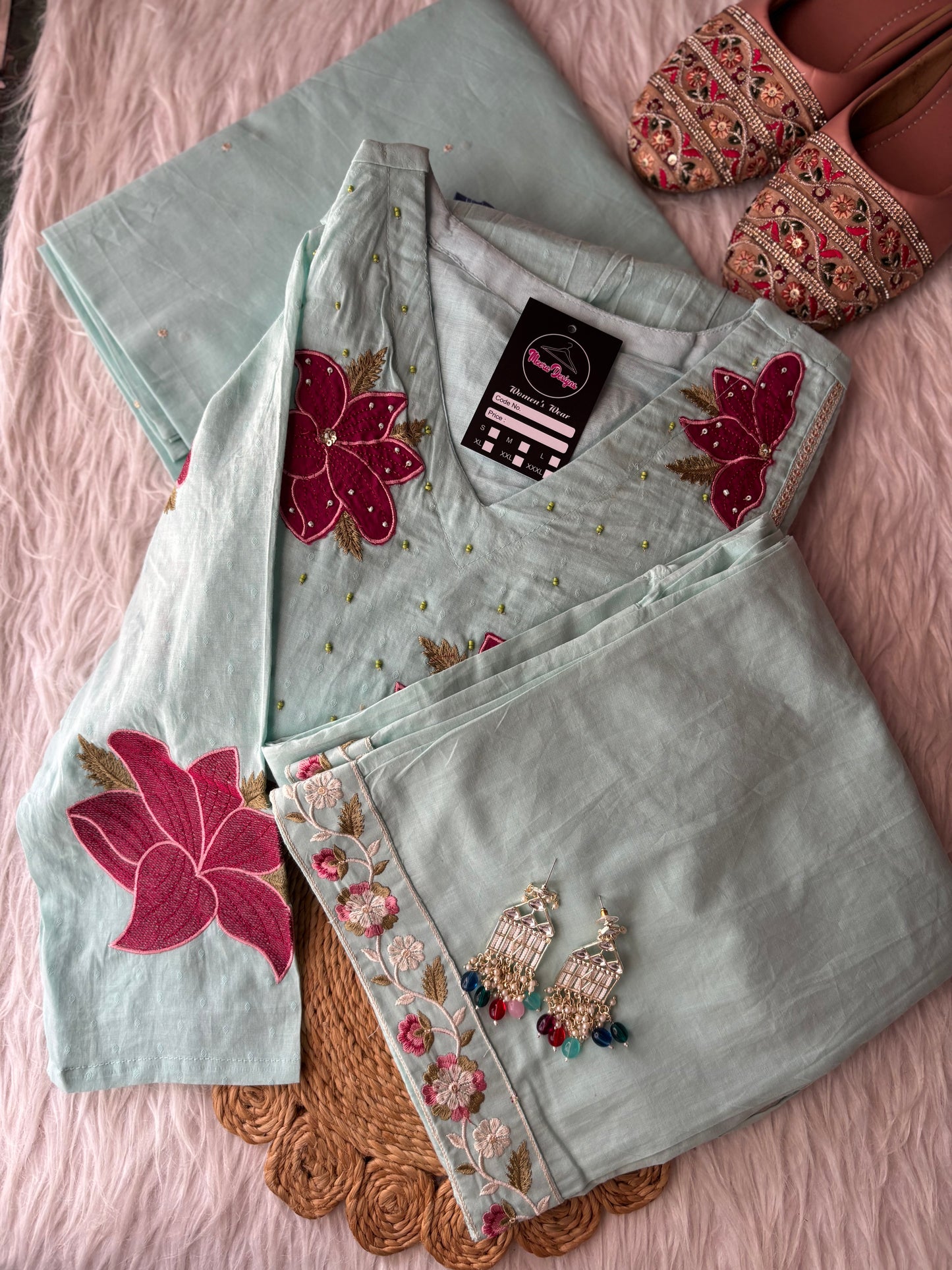 MD-221 ethnic ensemble is the definition of "effortless elegance." Whether you're heading to a festive gathering or a casual brunch, this set strikes the perfect balance between traditional charm and modern comfort.