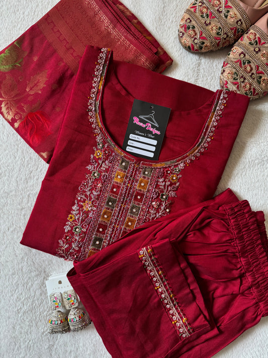 MD-115 Mix cotton base article with pure banarasi jecard dupatta
