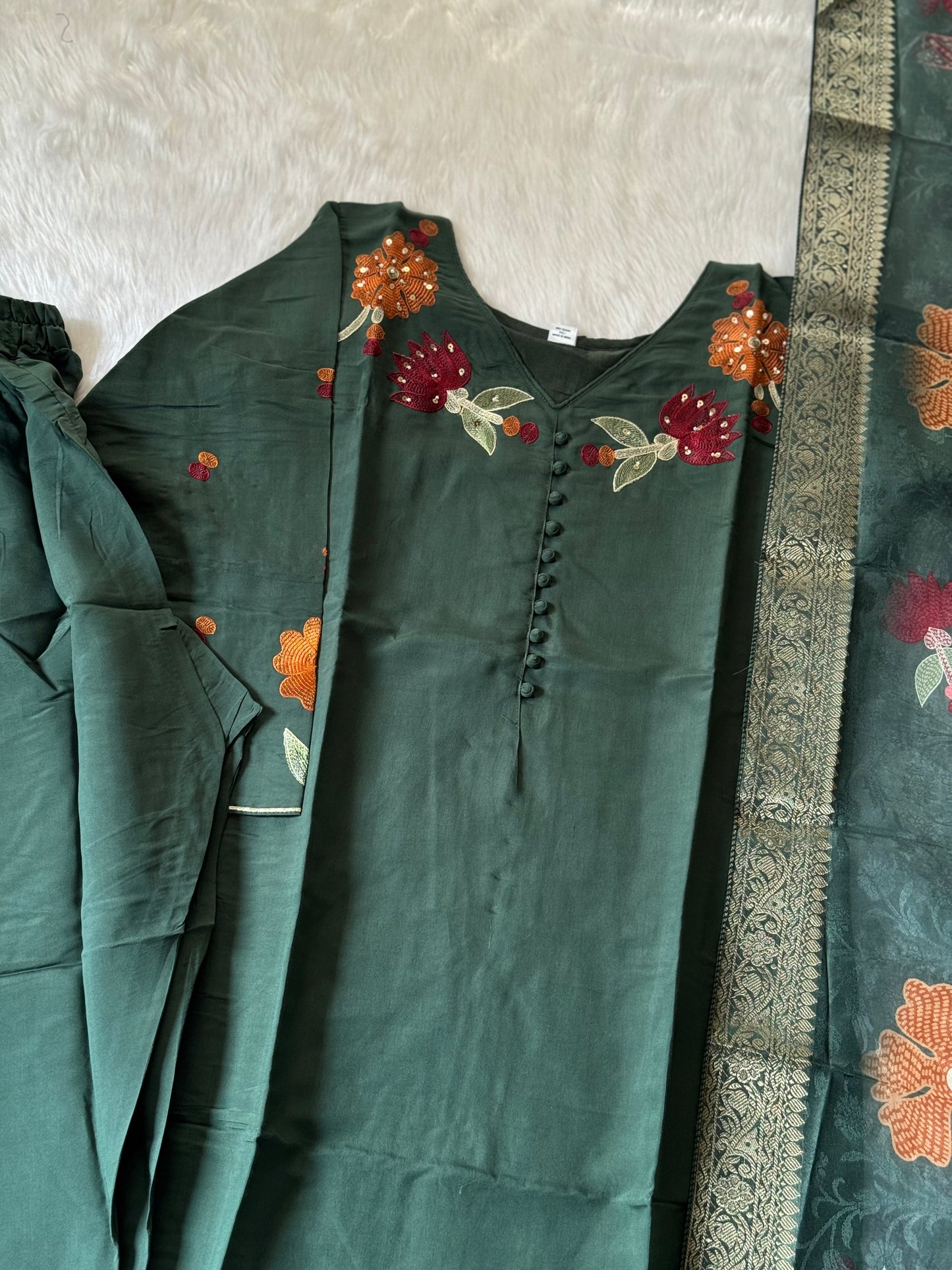 MD-167 design with pretty hend embroidery work and Moti work
