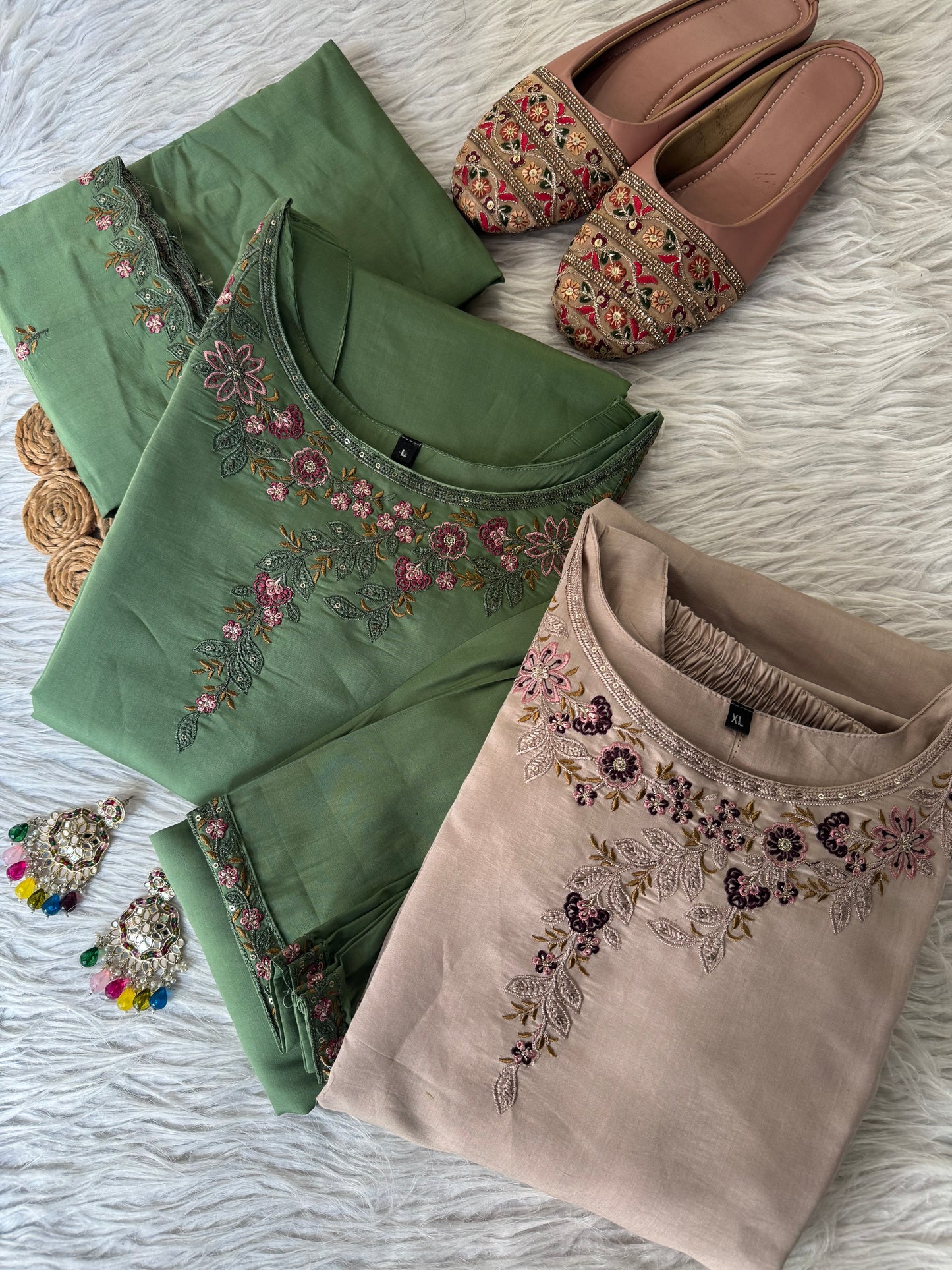 MD-214 Royal elegance in every stitch – deep plum adorned with delicate floral embroidery for a timeless festive charm."