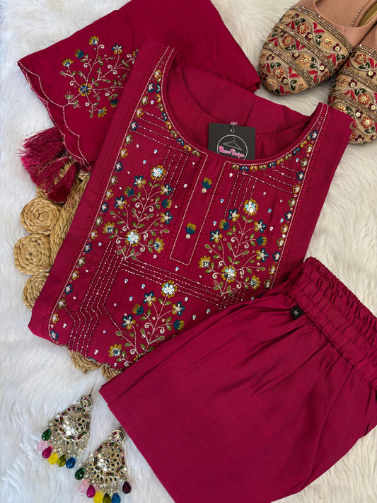 MD-211 hend work new designs in 3 piece MD-209 "Elegance in every detail ✨ This deep purple suit with delicate floral embroidery is a perfect blend of grace and tradition 🌸💜