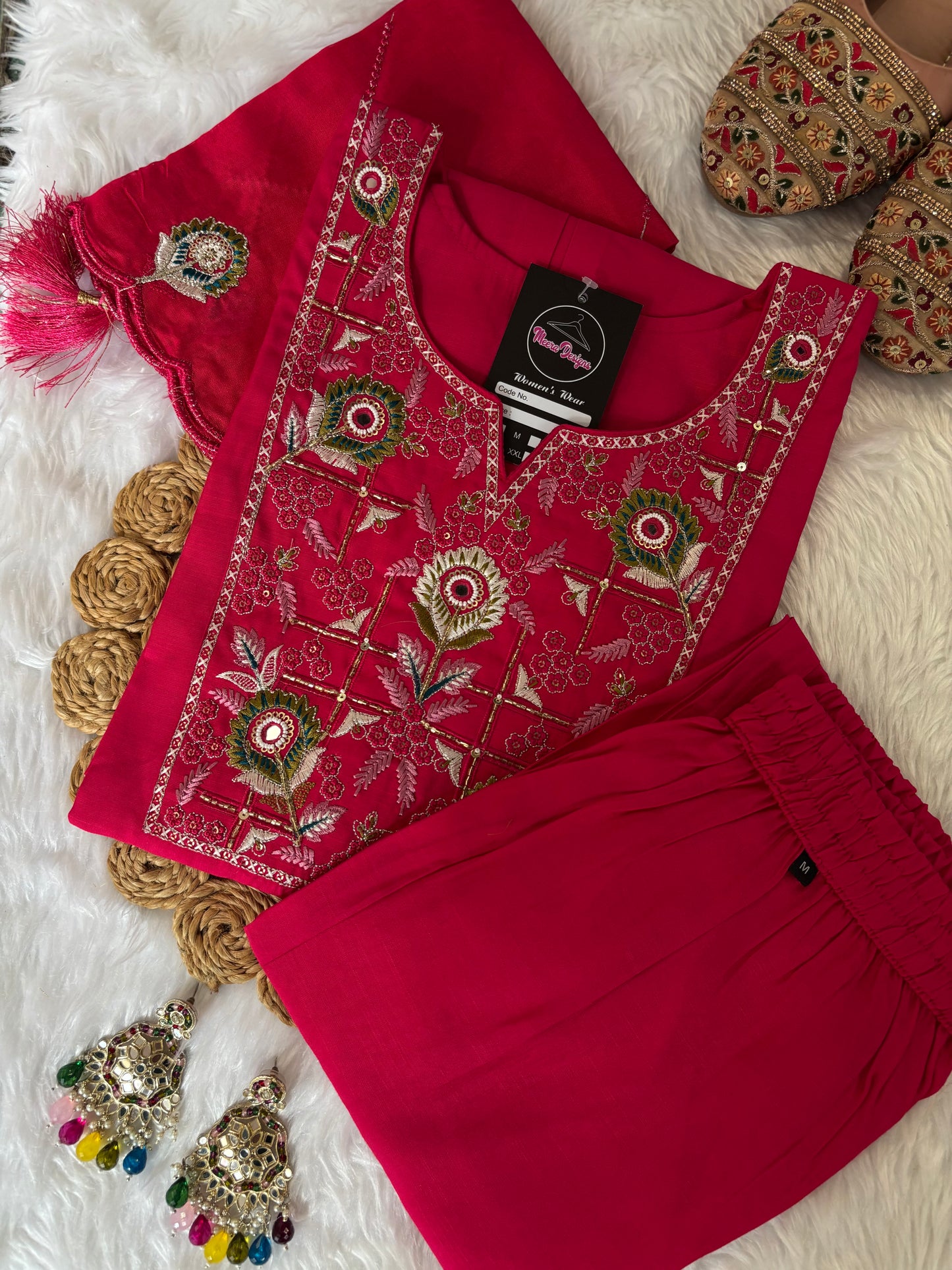 MD-212 "Elegance in every detail ✨ This deep purple suit with delicate floral embroidery is a perfect blend of grace and tradition