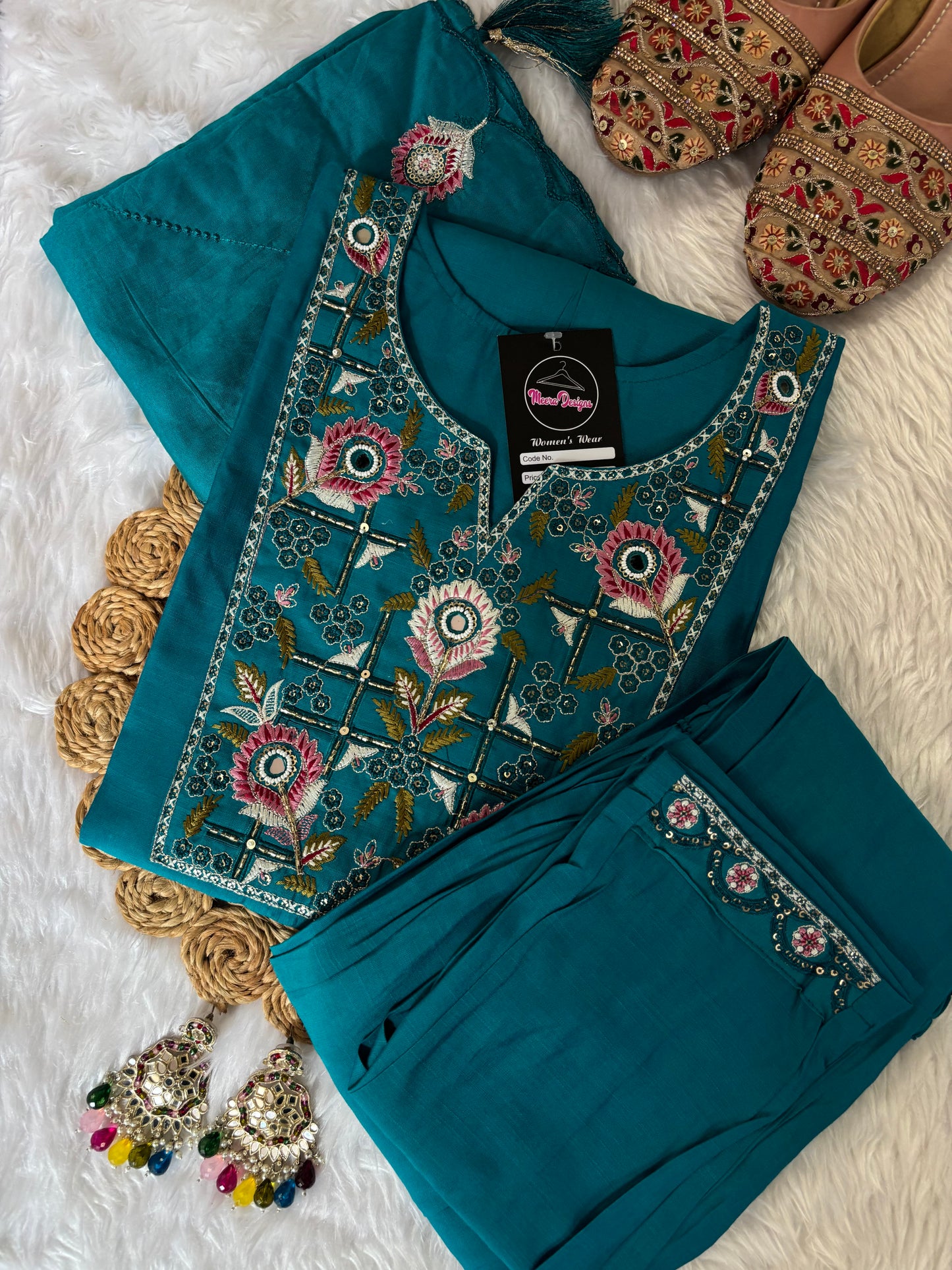 MD-212 "Elegance in every detail ✨ This deep purple suit with delicate floral embroidery is a perfect blend of grace and tradition