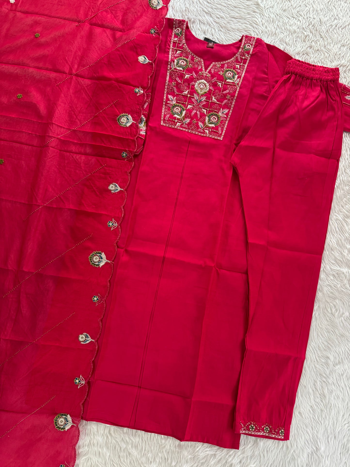 MD-212 "Elegance in every detail ✨ This deep purple suit with delicate floral embroidery is a perfect blend of grace and tradition