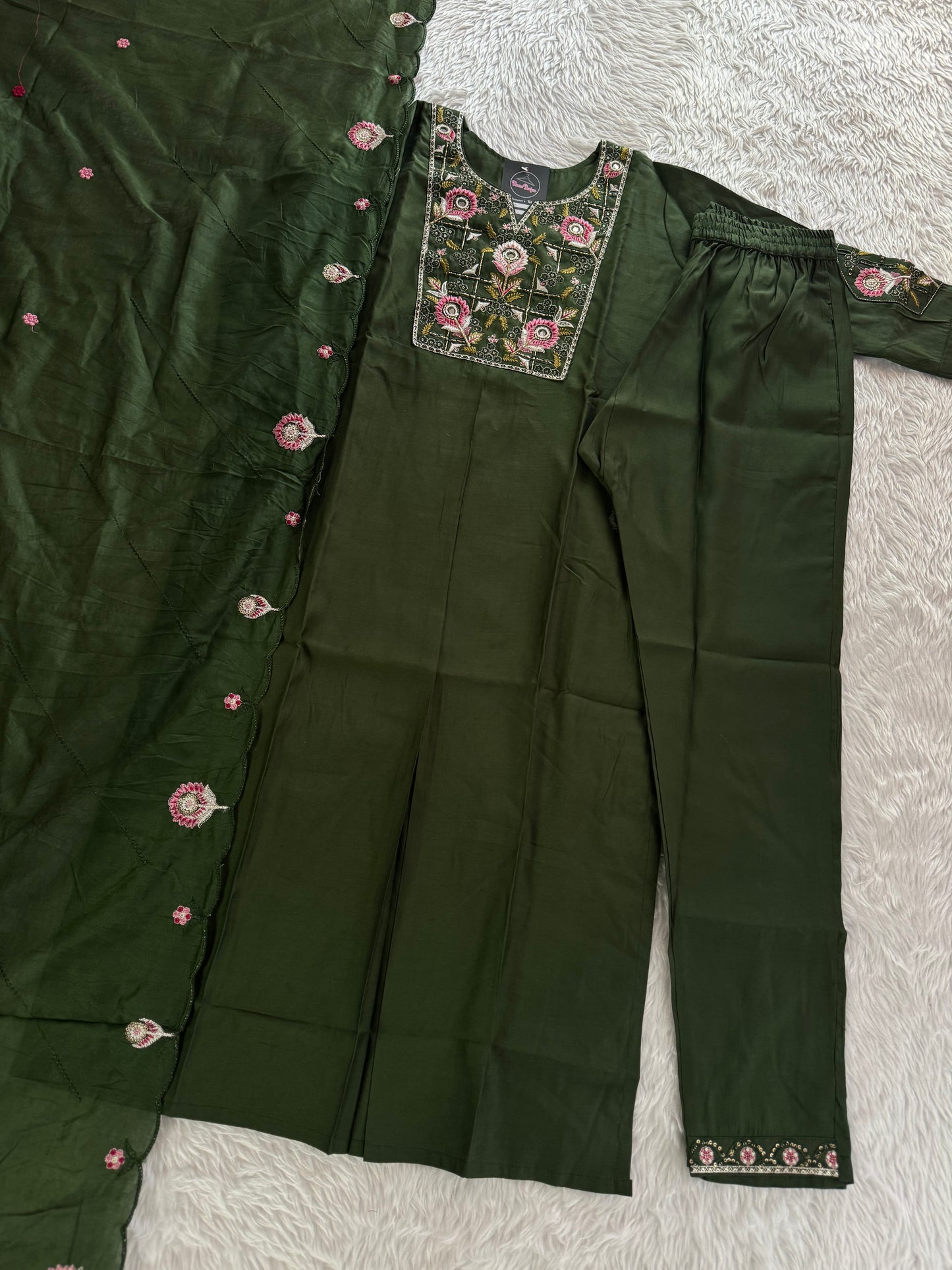 MD-212 "Elegance in every detail ✨ This deep purple suit with delicate floral embroidery is a perfect blend of grace and tradition