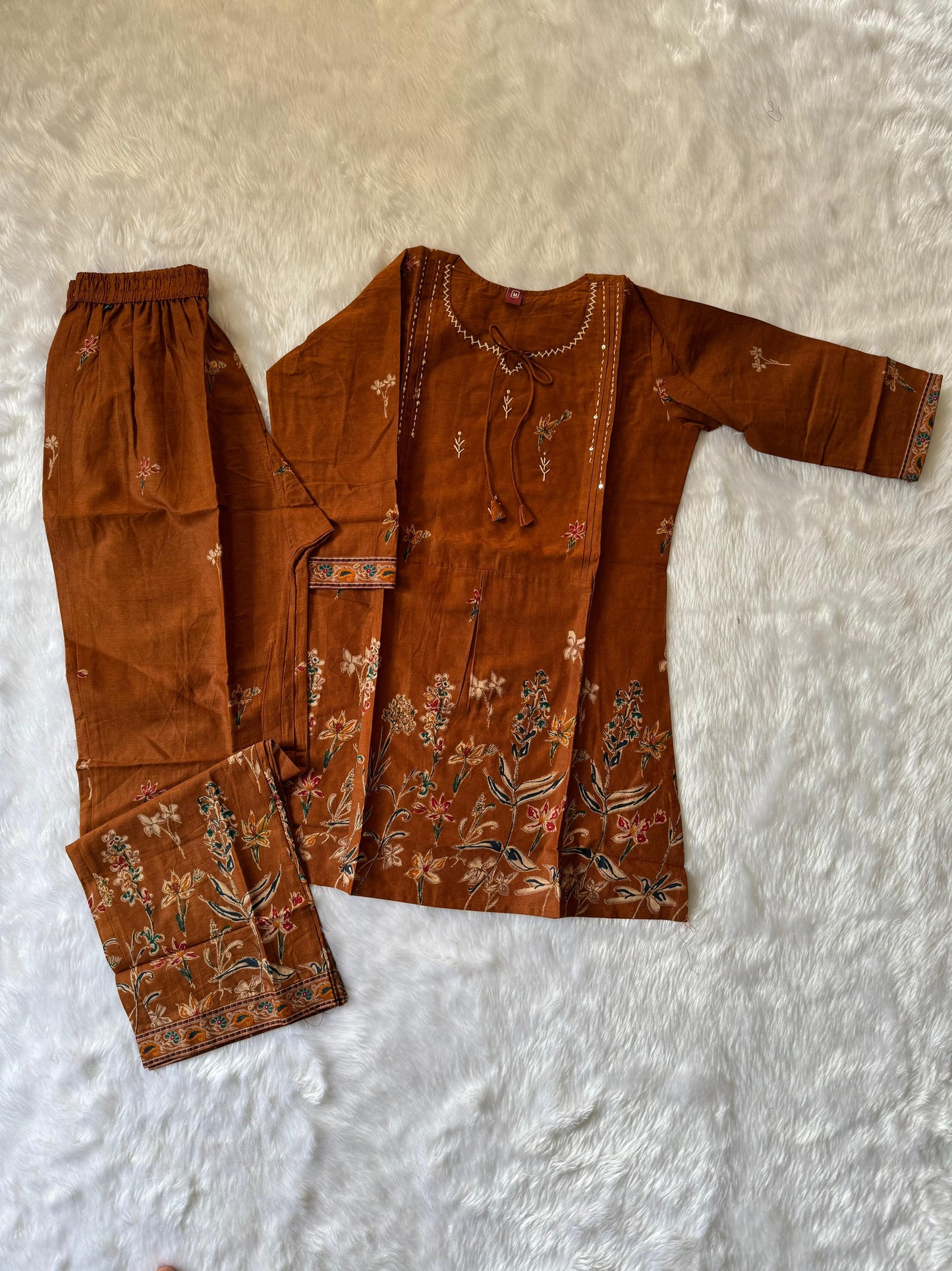 MD-139 reyon flax co-ord set