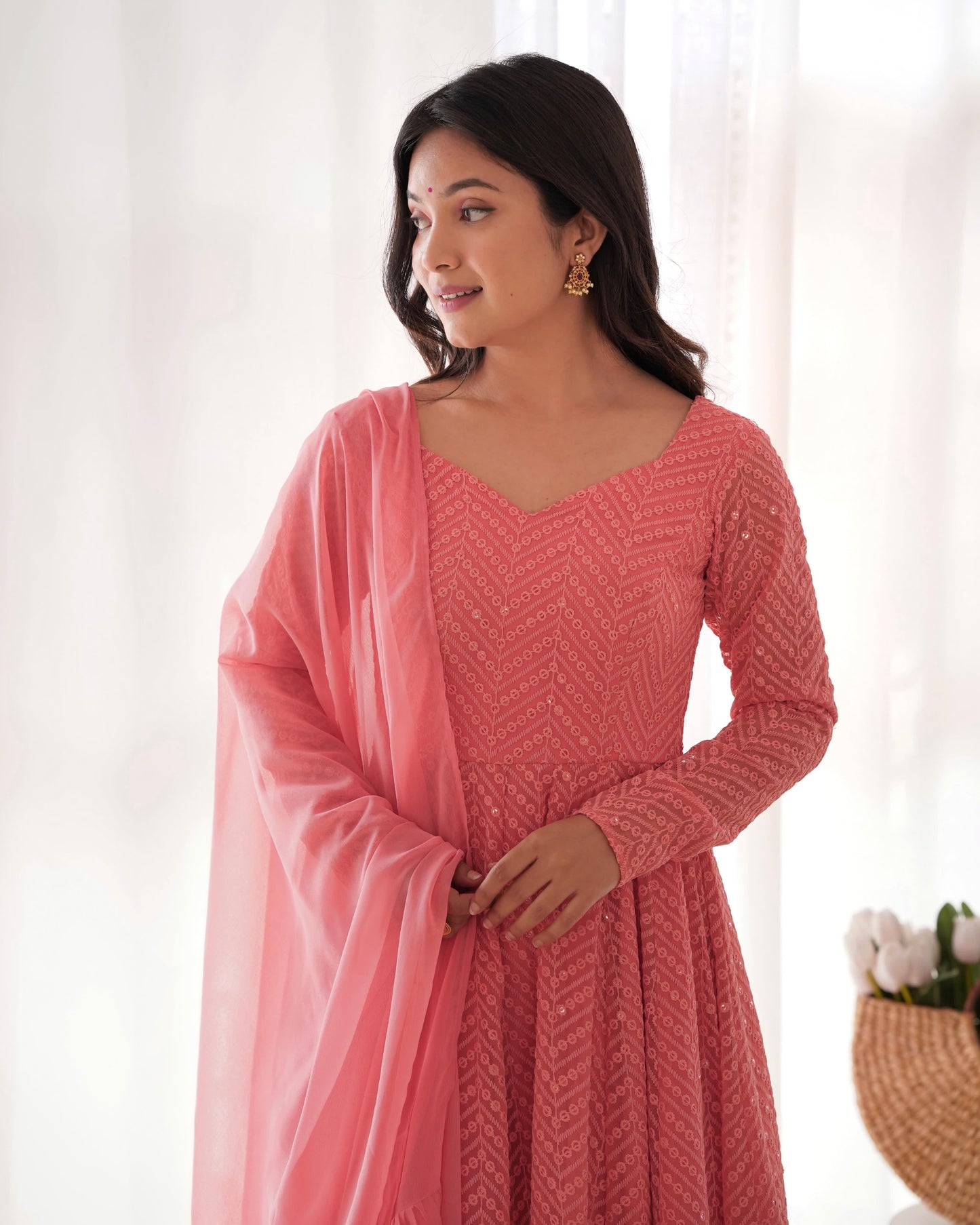 MD-163 FULLY FLAIR KALI PATTERN AND CANVAS PATTA WITH DUPPTA SET,PENT READY TO WEAR