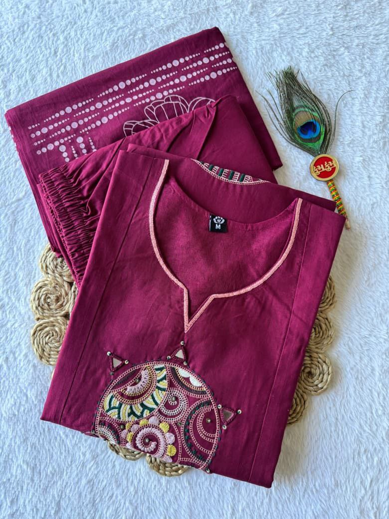 MD-225 This deep magenta/berry set has a wonderful earthy yet vibrant feel. Since you're looking for a title for a cotton outfit, here are several options categorized by the vibe you want to project 💥💜💫