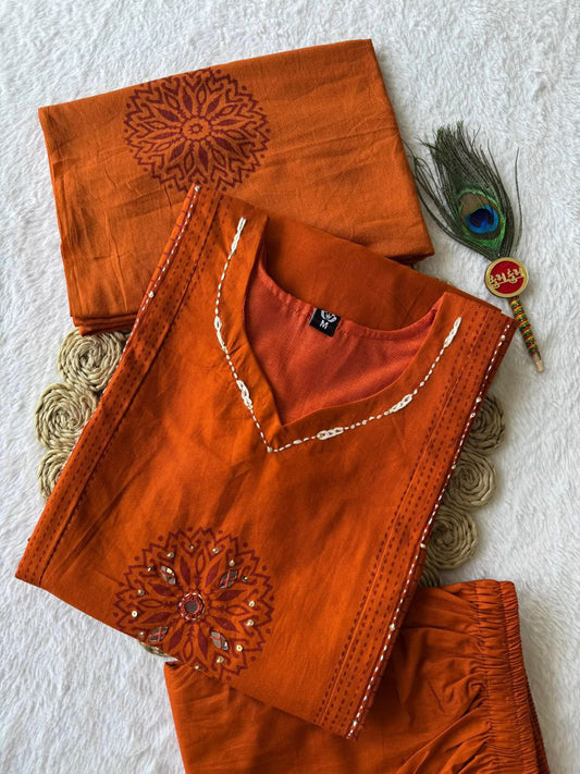 MD-226 This burnt orange set has a beautiful, warm energy—perfect for a "Sun-kissed" or "Earth-inspired" collection. Here are the best titles for this outfit 🧡💖