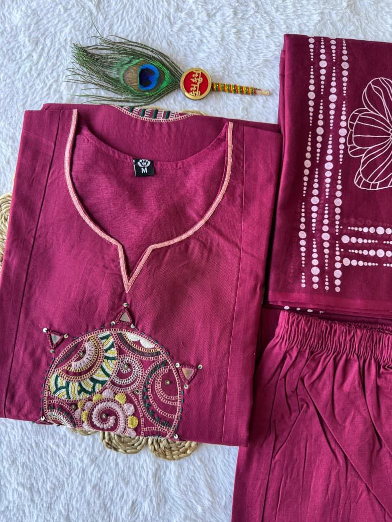 MD-225 This deep magenta/berry set has a wonderful earthy yet vibrant feel. Since you're looking for a title for a cotton outfit, here are several options categorized by the vibe you want to project 💥💜💫