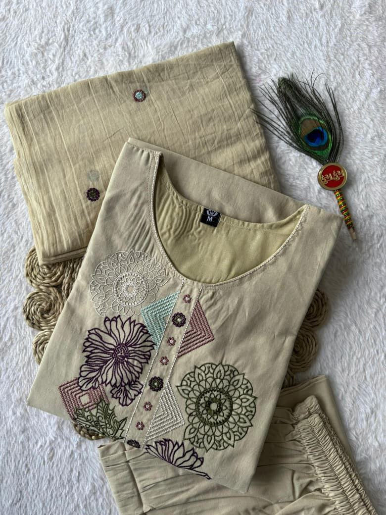 MD-233 To give this outfit a title that captures its vibe, it helps to focus on the earthy tones and the intricate, geometric embroidery. Here are a few options depending on the "mood" you want to set💖💥💫