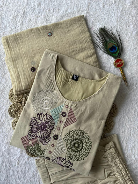 MD-233 To give this outfit a title that captures its vibe, it helps to focus on the earthy tones and the intricate, geometric embroidery. Here are a few options depending on the "mood" you want to set💖💥💫