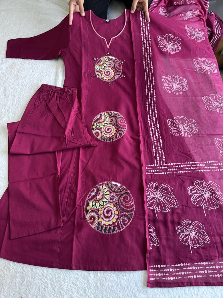MD-225 This deep magenta/berry set has a wonderful earthy yet vibrant feel. Since you're looking for a title for a cotton outfit, here are several options categorized by the vibe you want to project 💥💜💫
