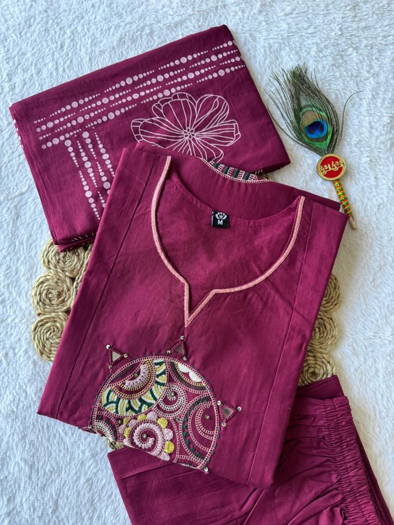 MD-225 This deep magenta/berry set has a wonderful earthy yet vibrant feel. Since you're looking for a title for a cotton outfit, here are several options categorized by the vibe you want to project 💥💜💫