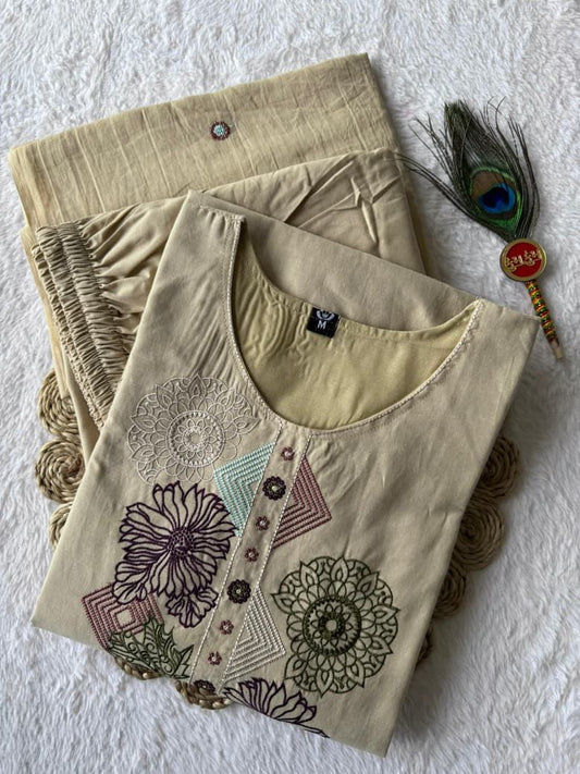 MD-233 To give this outfit a title that captures its vibe, it helps to focus on the earthy tones and the intricate, geometric embroidery. Here are a few options depending on the "mood" you want to set💖💥💫