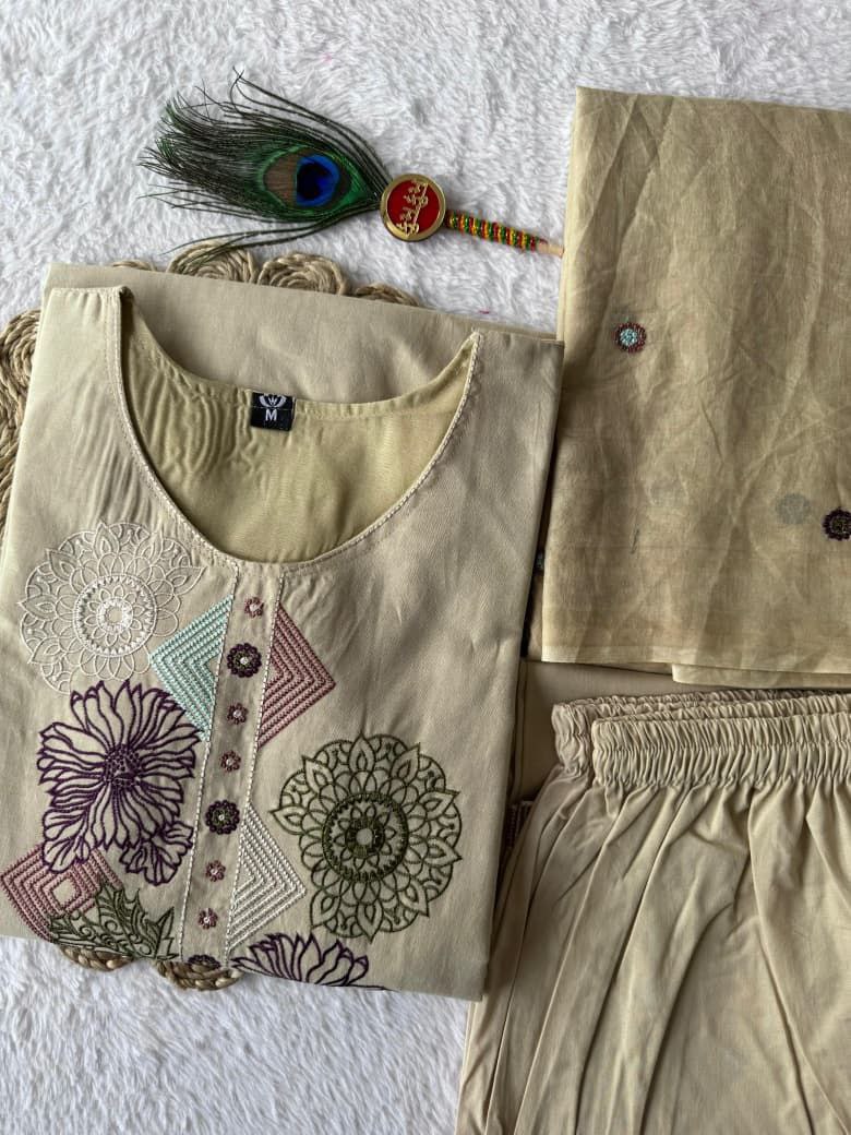 MD-233 To give this outfit a title that captures its vibe, it helps to focus on the earthy tones and the intricate, geometric embroidery. Here are a few options depending on the "mood" you want to set💖💥💫