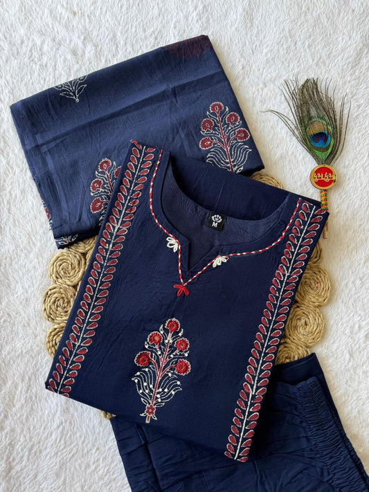 MD-235 That is a beautiful navy blue ethnic ensemble. Depending on where you are listing it or how you are describing it, here are a few title options💙💖